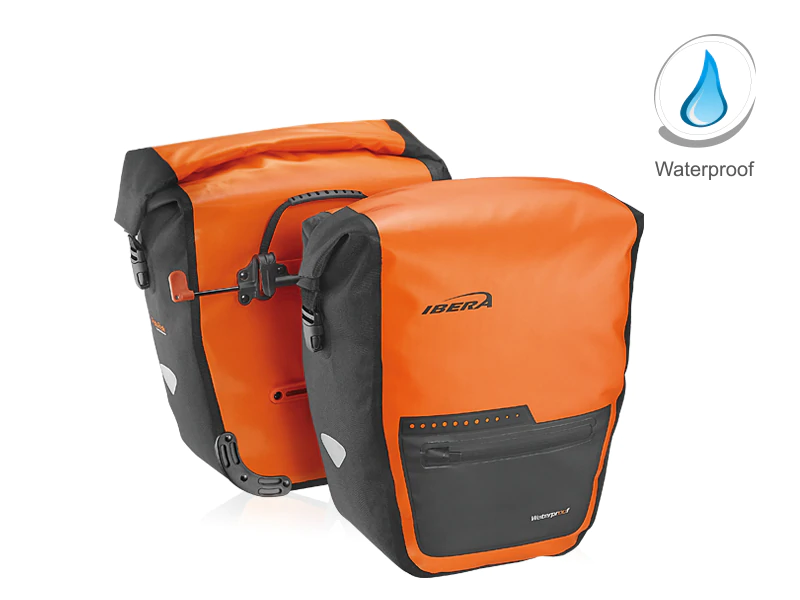 Ibera PakRak W/proof Pannier Single Orange 15L Clip On