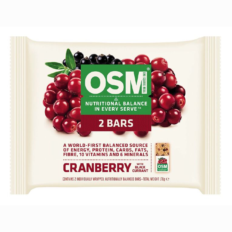 OSM Cranberry with Blackcurrant Bar, 170g, 2 Pack | Gearshop NZ