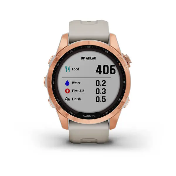 Garmin Fēnix® 7S – Solar Edition Rose Gold with Light Sand Band