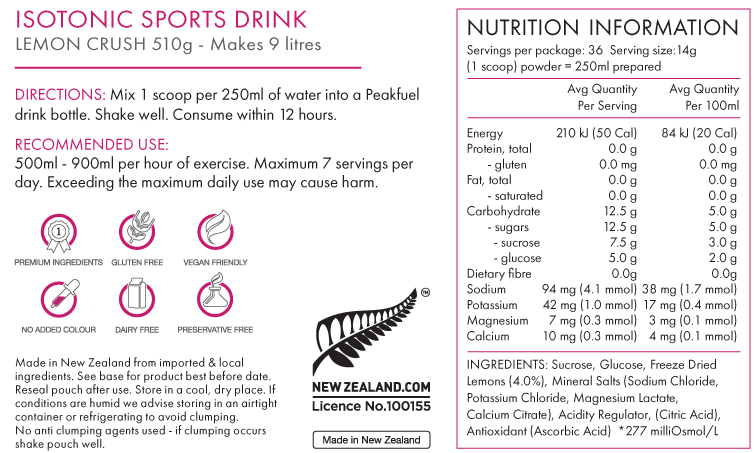 PeakFuel Isotonic Sports Drink 500g