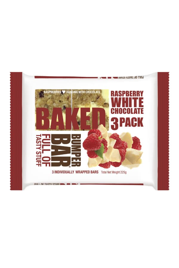 CookieTime Raspberry White Chocolate Bumper Bar, 3 Pack