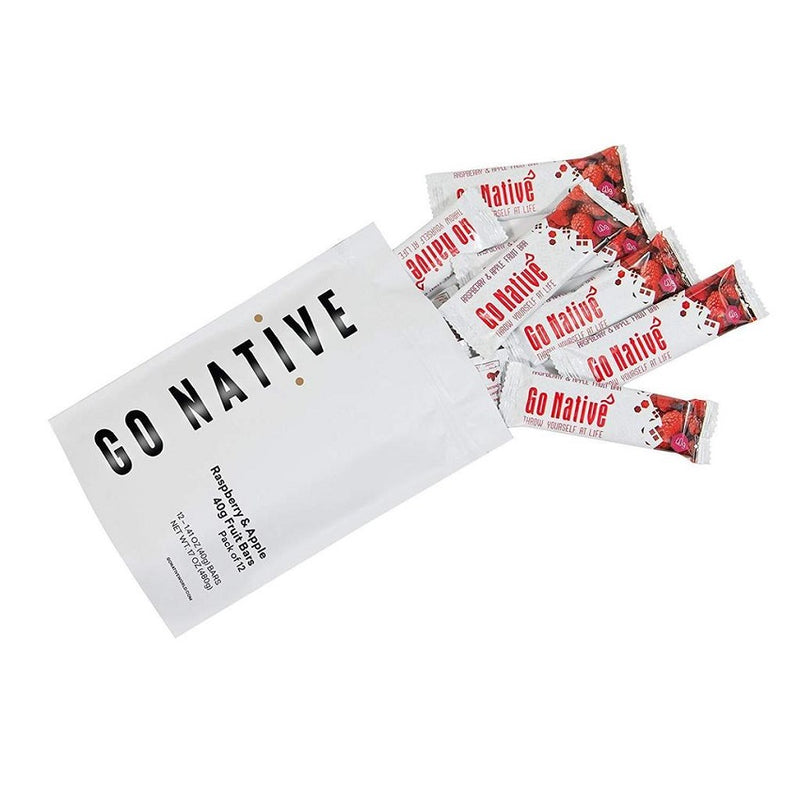 Go Native Raspberry & Apple Fruit Bar - 10 x 40g Pack